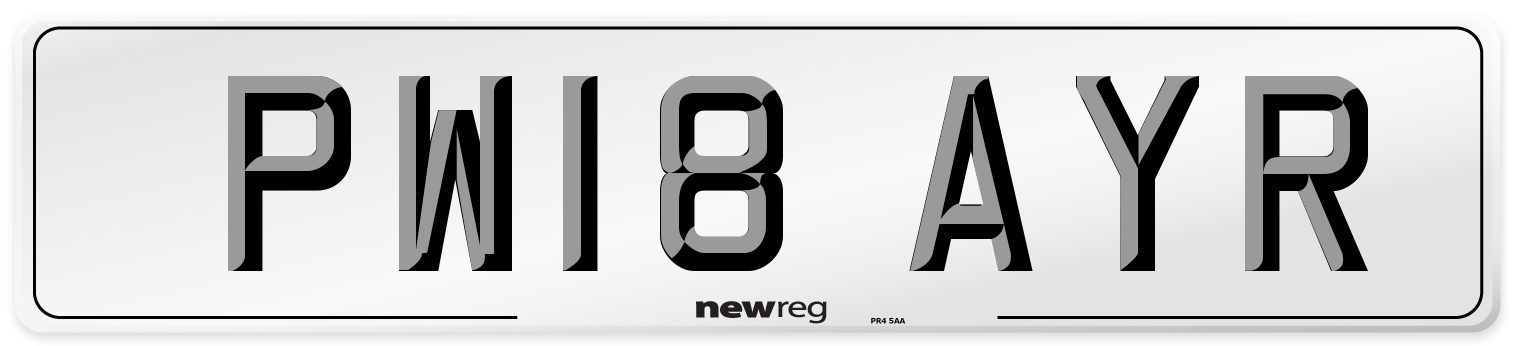 PW18 AYR Number Plate from New Reg